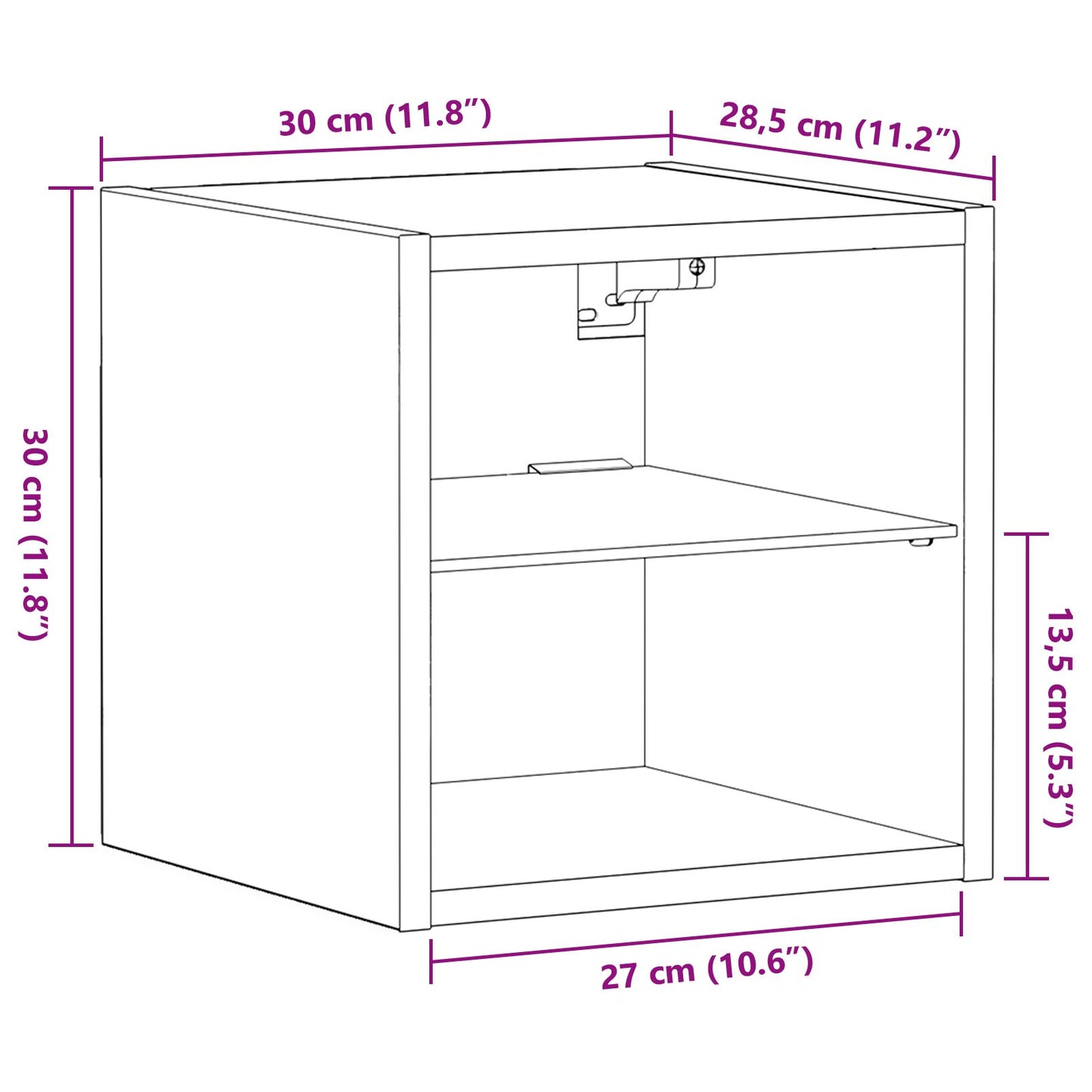 vidaXL LED TV Schrank Schwarz Eichenoptik 30x28,5x30 cm Holzwerkstoff
