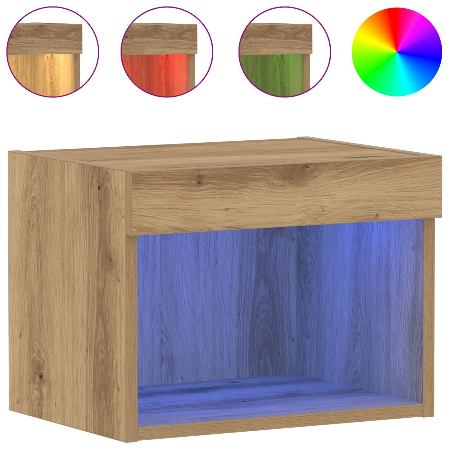 vidaXL Wandschränke mit LED-Beleuchtung 2 Stk Artisan Eiche 40x30x30 cm