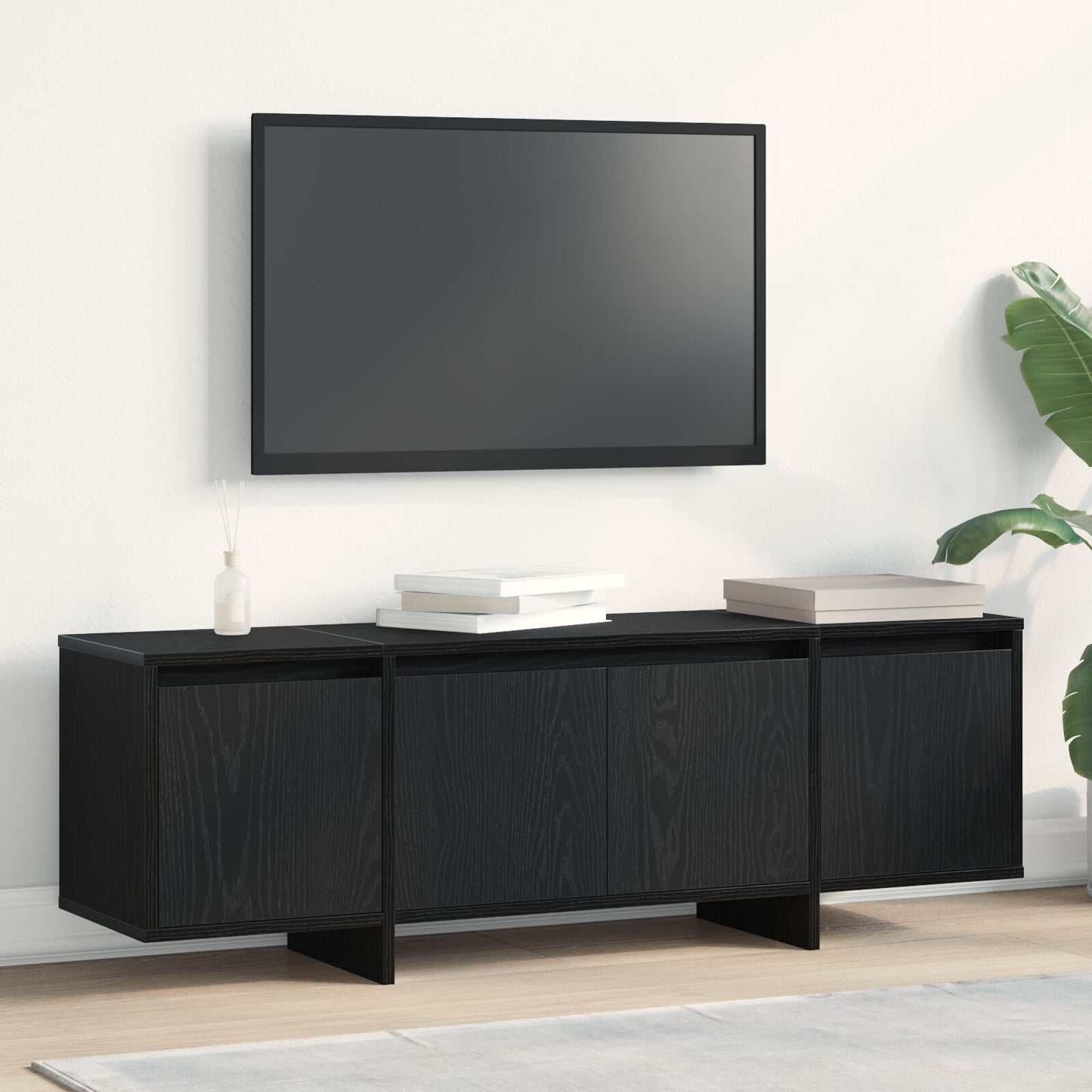 vidaXL TV-Schrank Schwarz Eiche 120x30x40,5 cm Holzwerkstoff