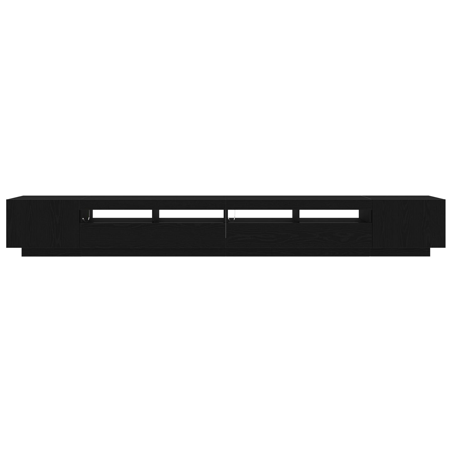 vidaXL TV-Schrank mit LED-Lichtern in Schwarz und Eiche, 300x35x40 cm, Holzwerkstoff