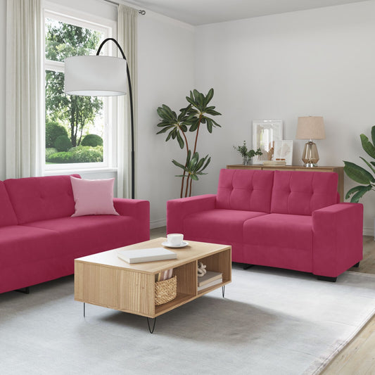 vidaXL 2-teiliges Sofa Set mit Kissen in Magenta
