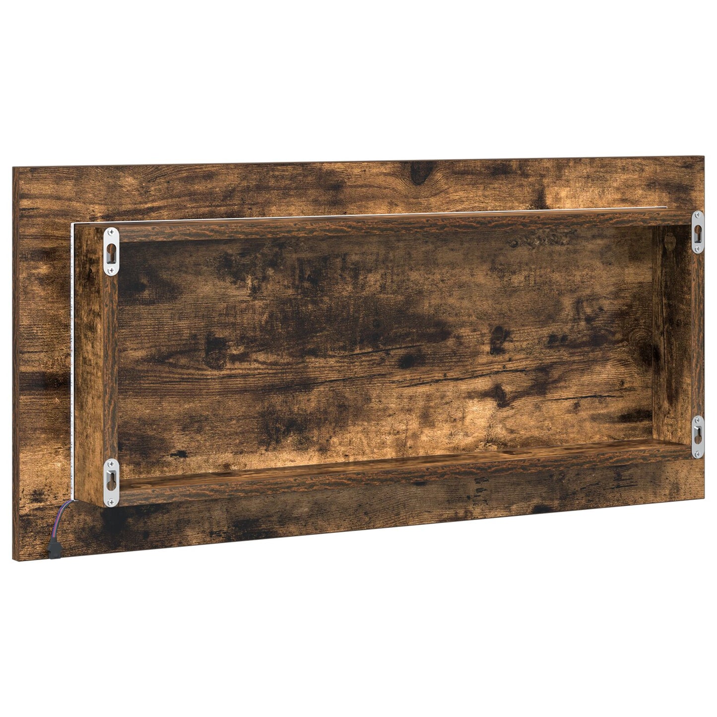vidaXL Badezimmer-Spiegelschrank mit LED-Licht Raucheiche 80x37 cm