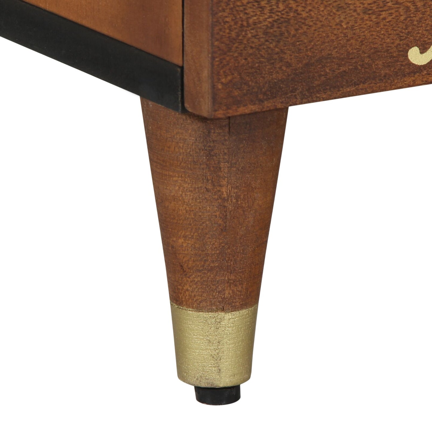 vidaXL Nachttische Honey braun Massivholz Medium Dekorative Intarsien
