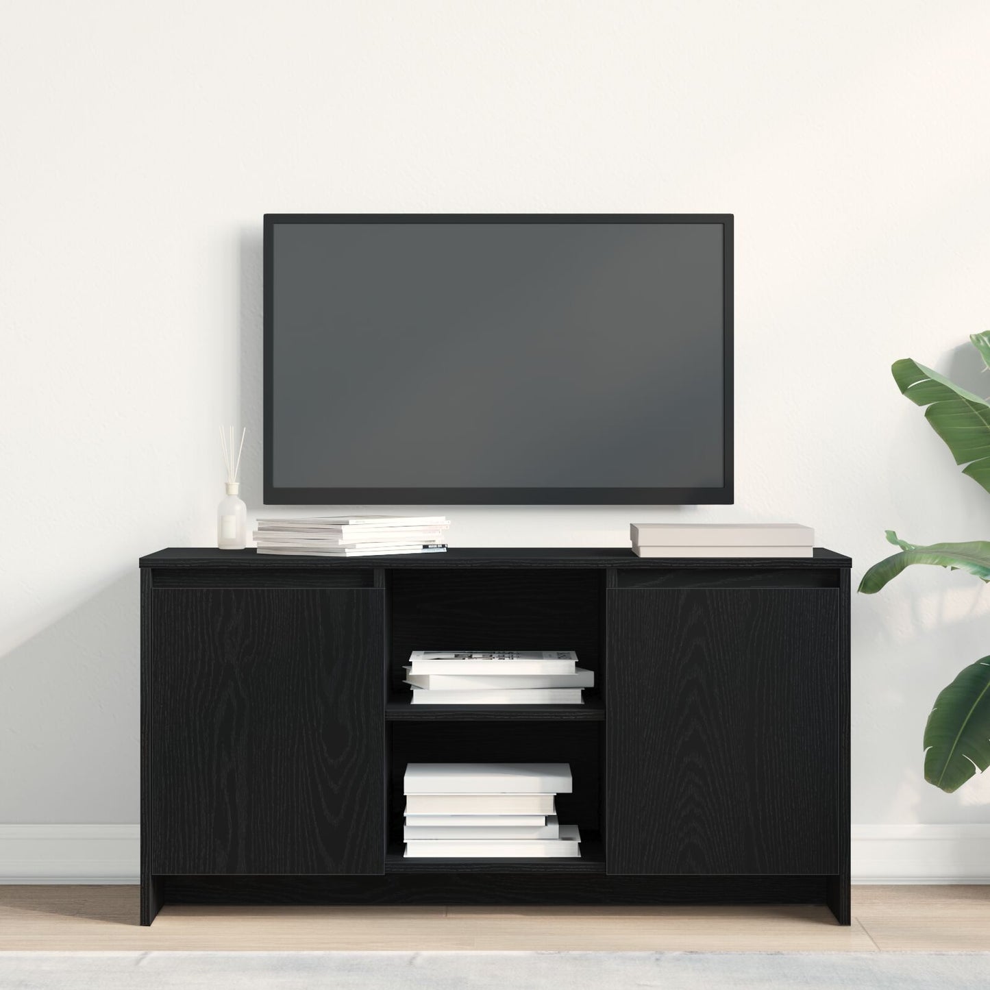 vidaXL TV-Schrank Schwarz Eiche 102x37,5x52,5 cm Holzwerkstoff