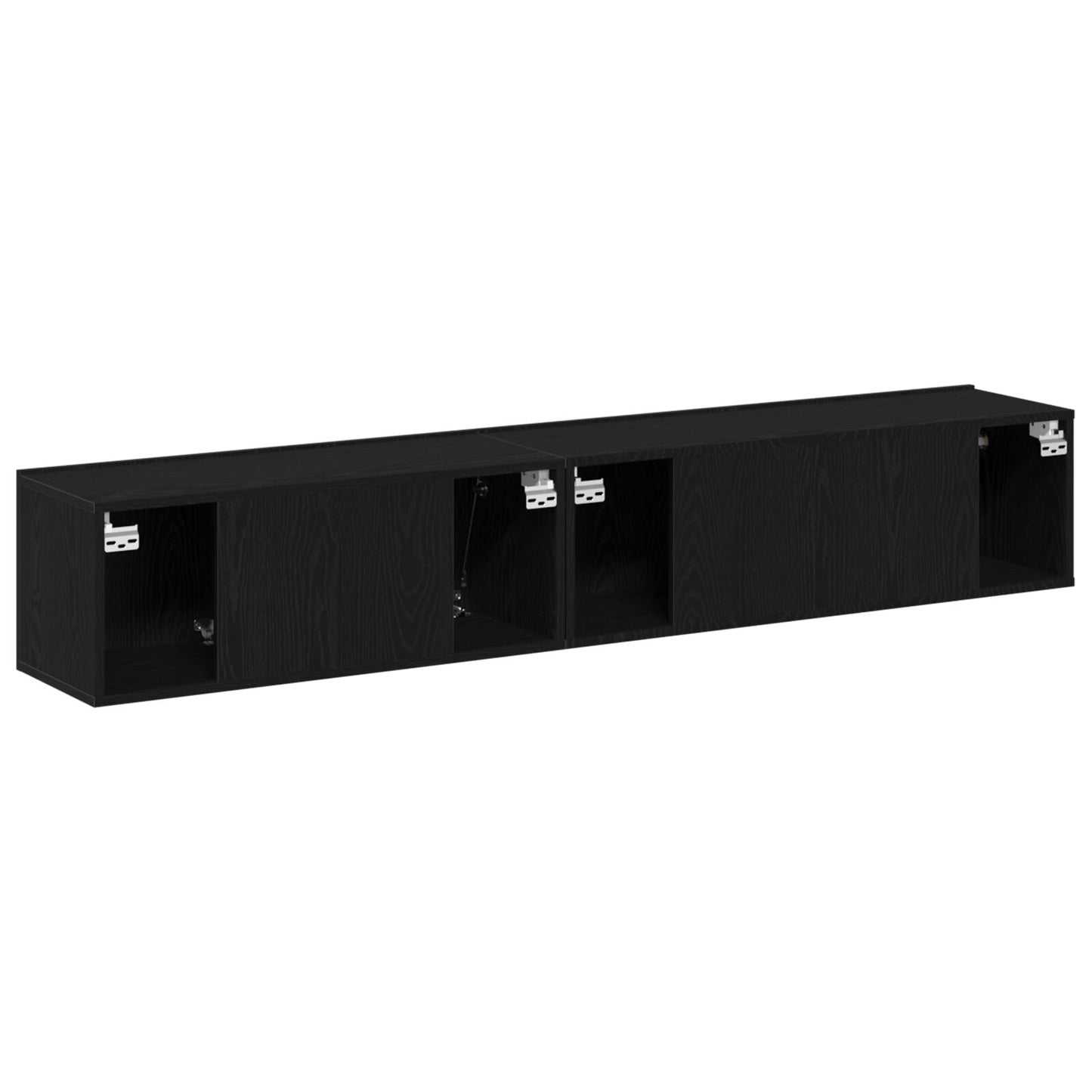 vidaXL 2-teiliges TV-Schrank-Set Schwarzes Holzwerkstoff
