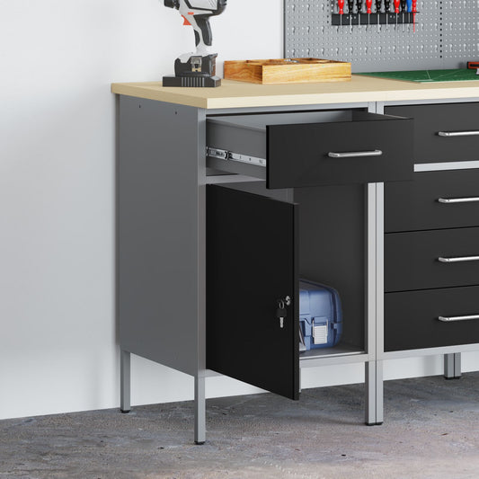 vidaXL Werkzeugschrank Schwarz 50x55x84 cm Stahl