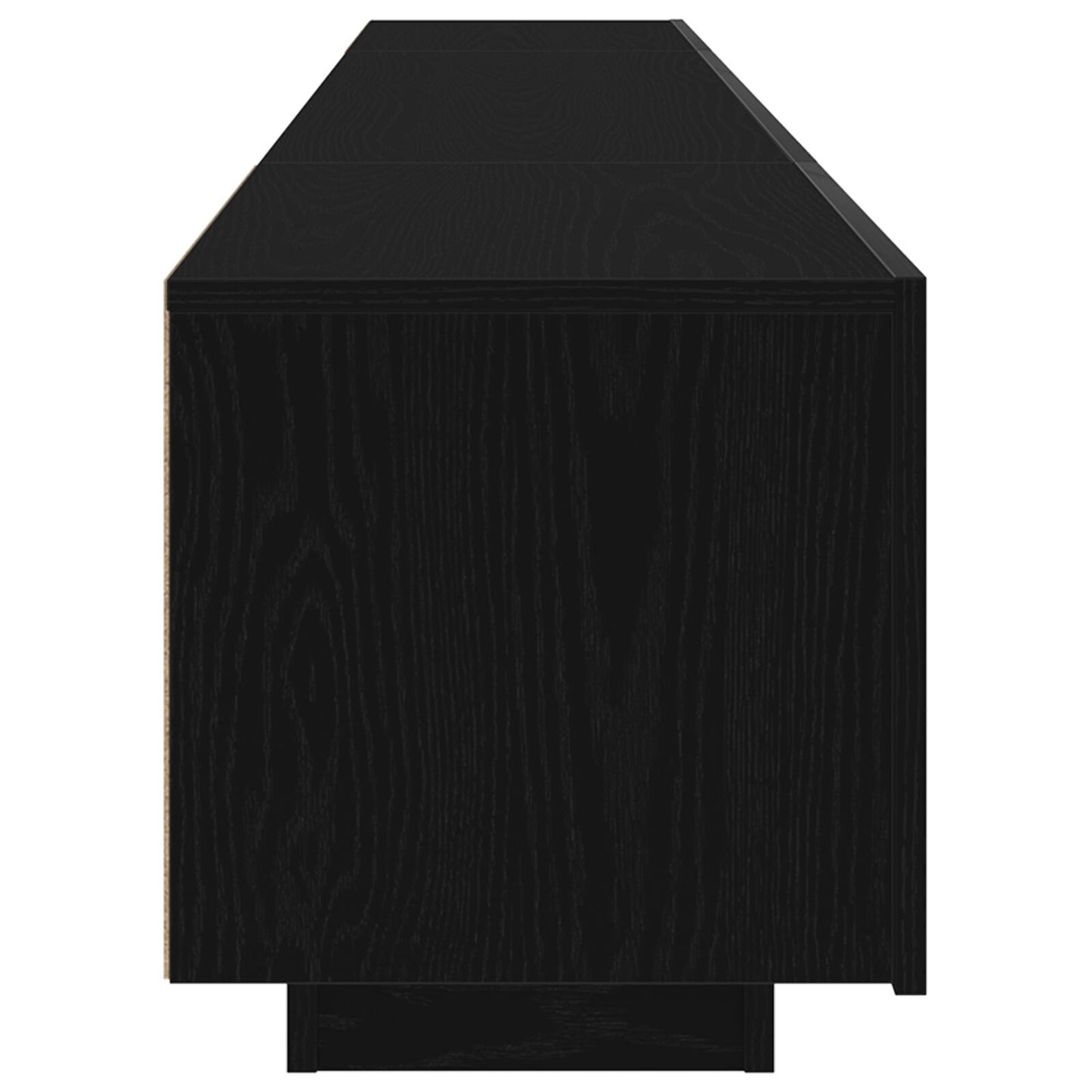 vidaXL TV-Schrank mit LED-Licht in Schwarz und Eiche 200x35x40 cm aus Holzwerkstoff