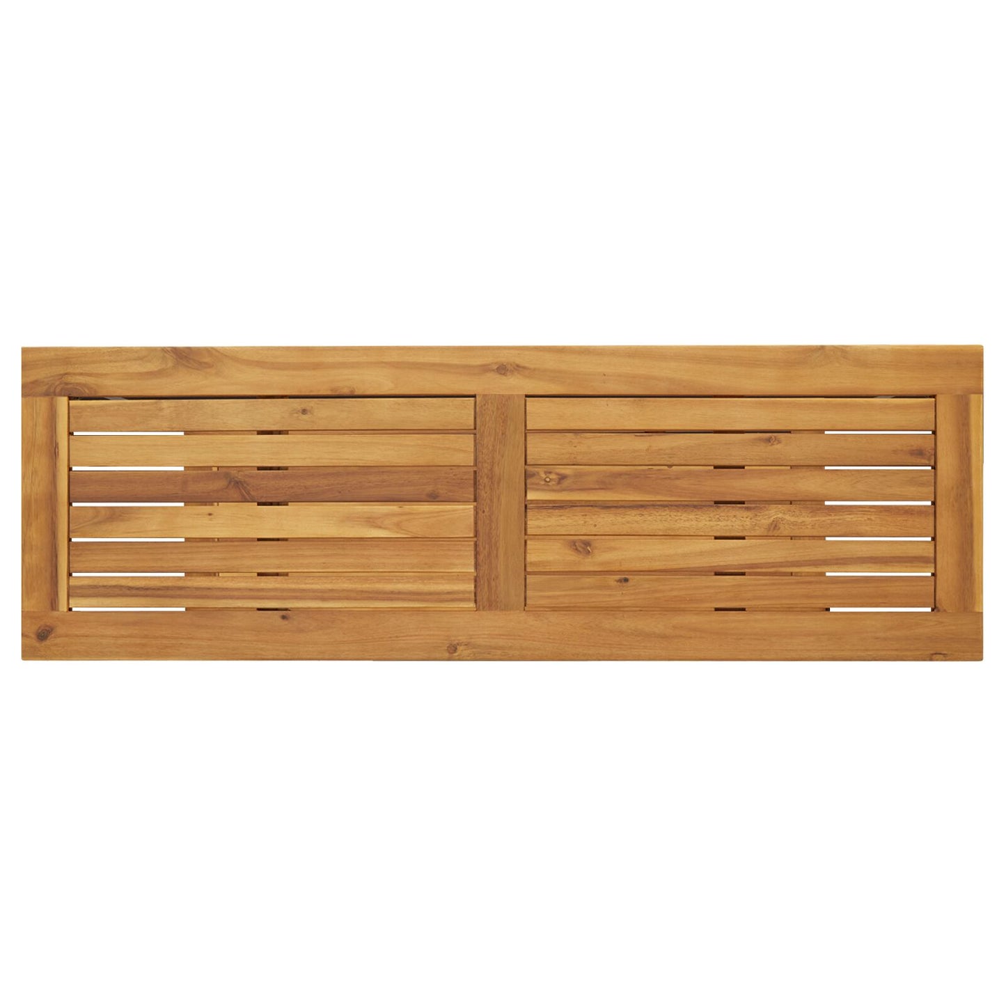 vidaXL Gartentisch Natur & Grau 35x110x75 cm aus Massivholz und Stahl