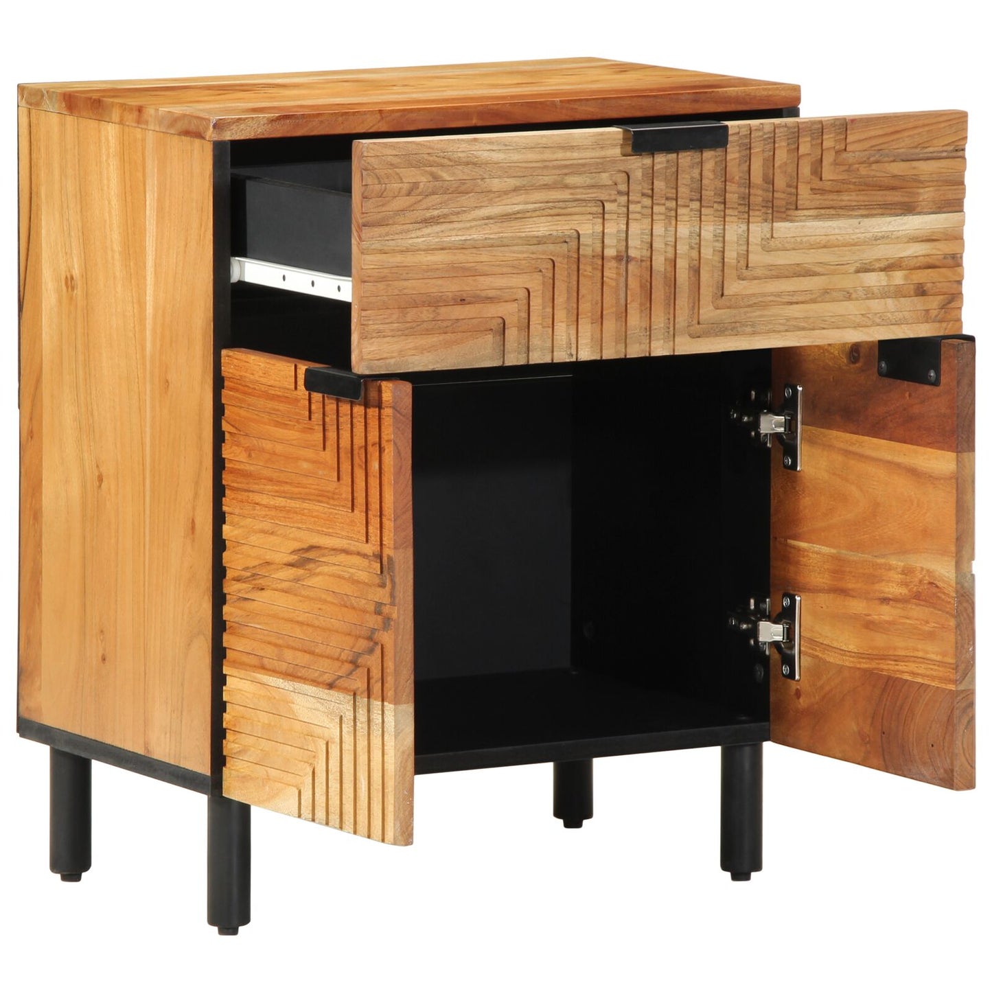 vidaXL Nachttisch 50x33x60 cm Massivholz Akazie