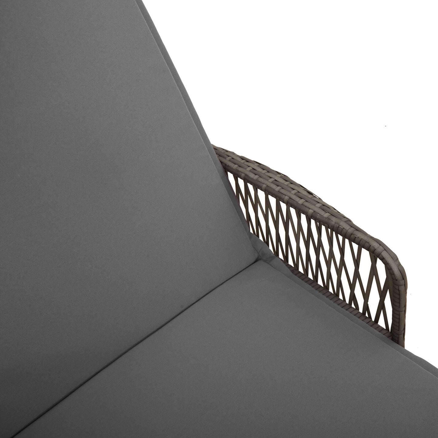 vidaXL Sonnenliege Set Set aus 3 Grau und Dunkelgrau PE Rattan