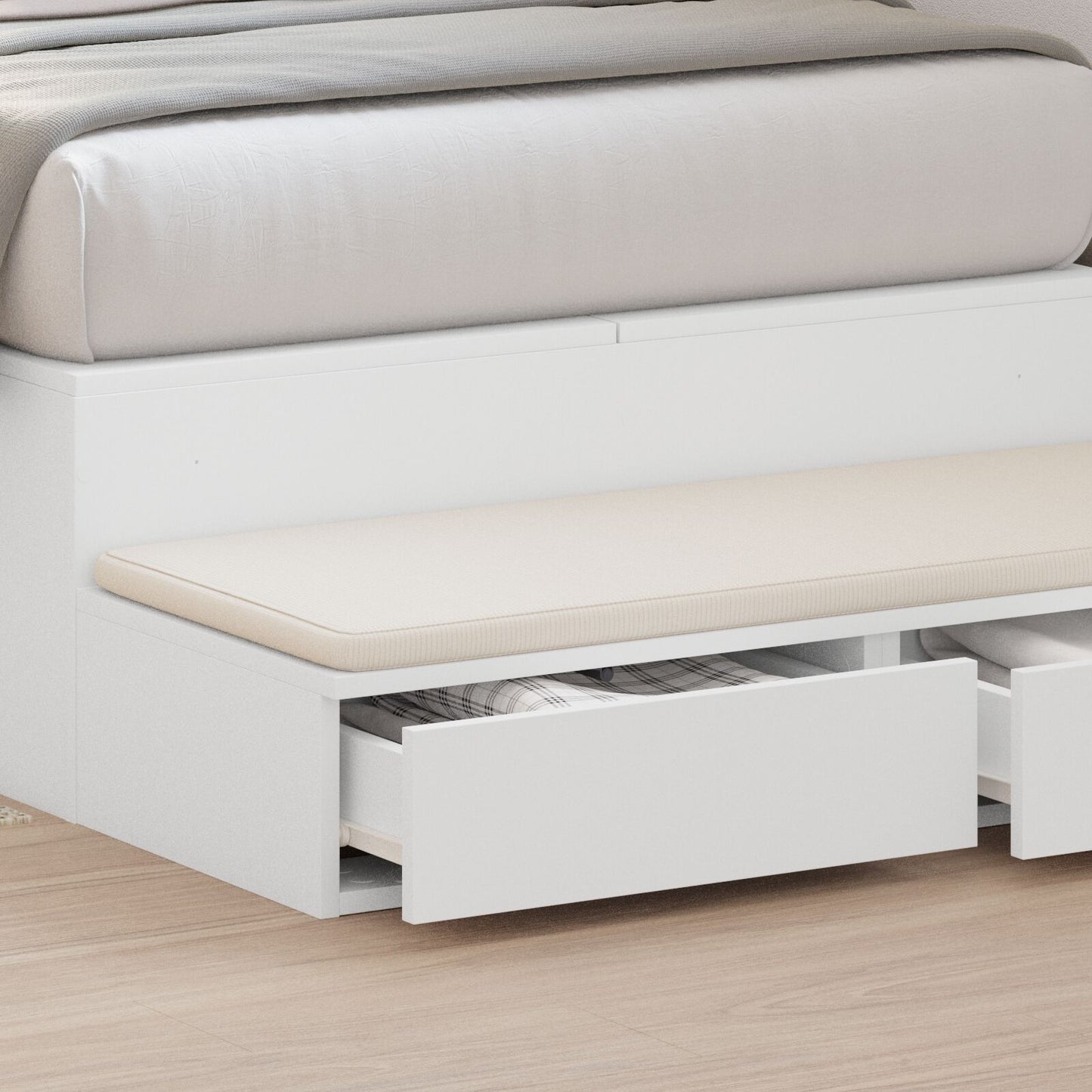 vidaXL Bett-Schubladen Weiß 80x36,5x16,5 cm Holzwerkstoff