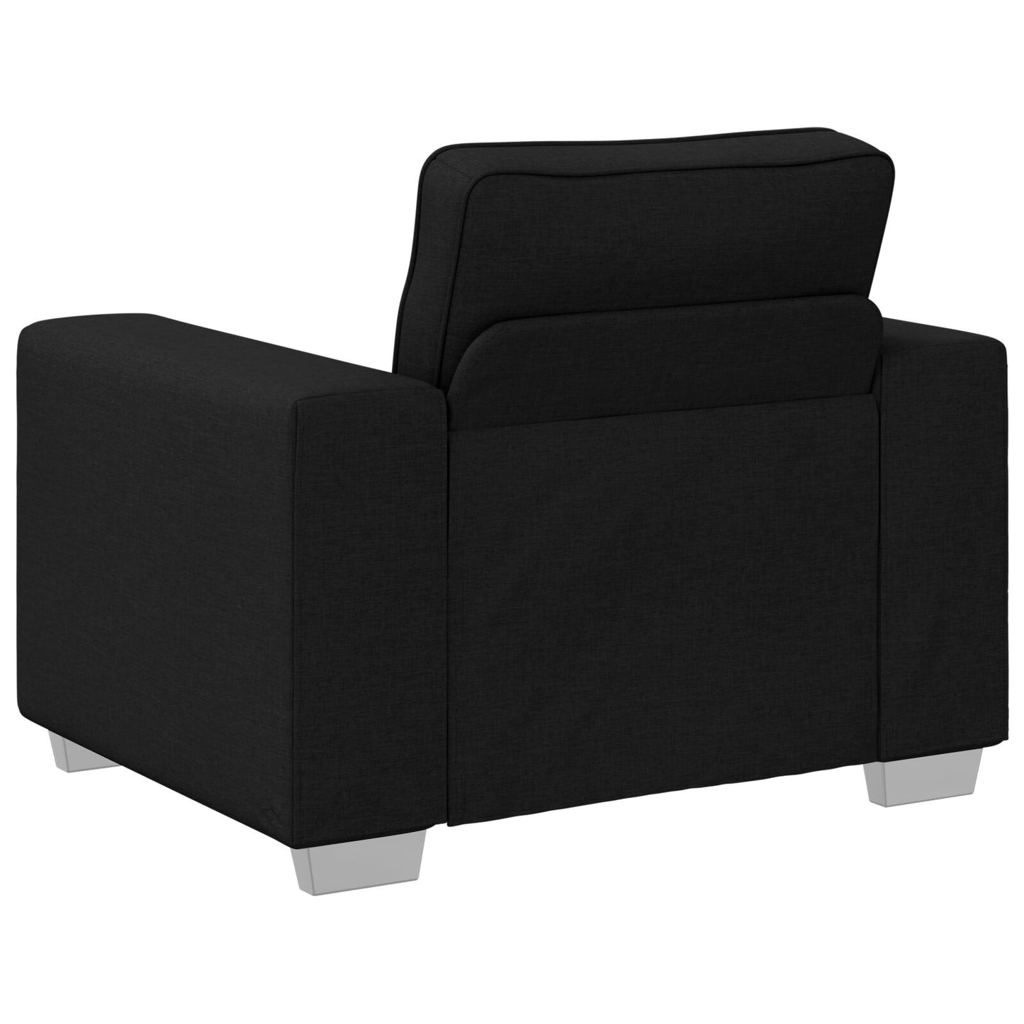 vidaXL 3-teilige Sofagarnitur mit Kissen Schwarz Stoff