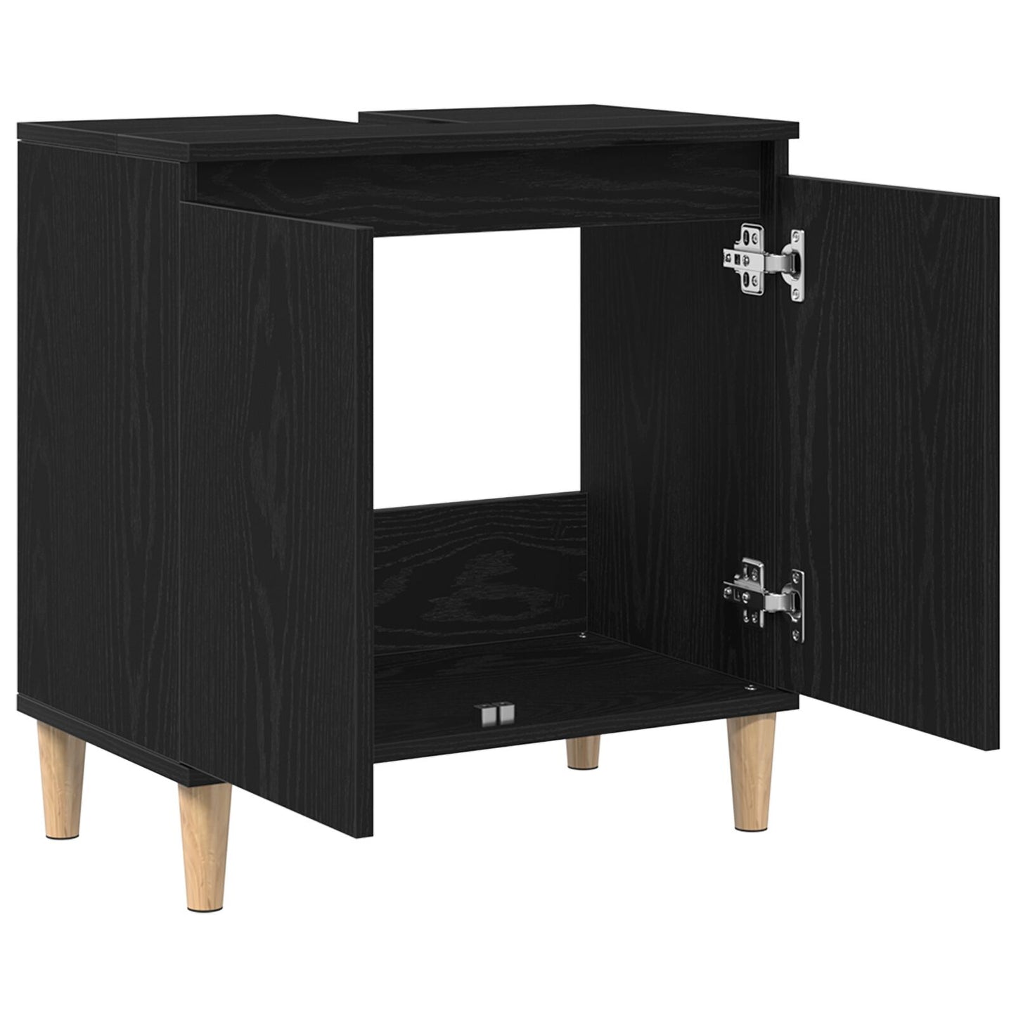 vidaXL Waschbeckenunterschrank Schwarze Eiche 58x33x60 cm Holzwerkstoff