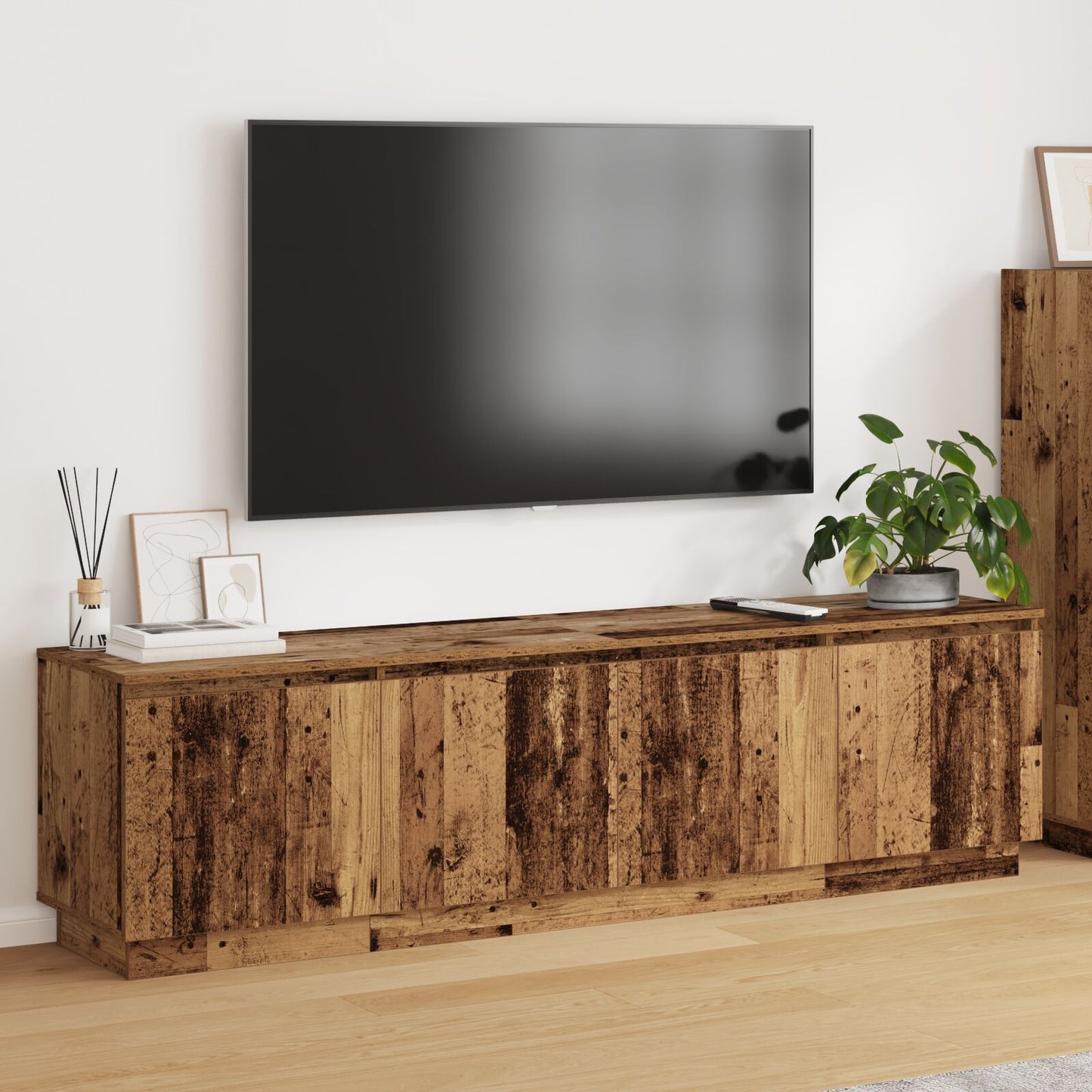 vidaXL TV-Schränke mit LED Altholz 180x38x49 cm Holzwerkstoff