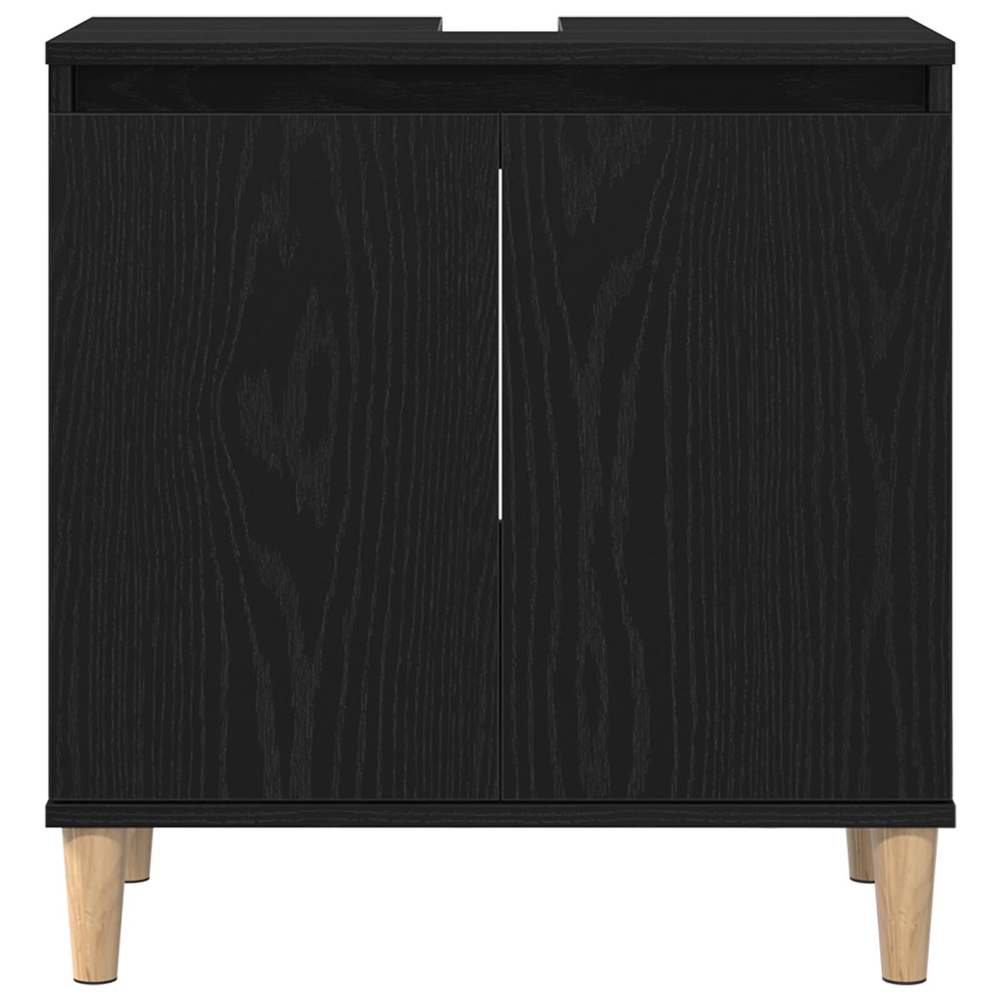 vidaXL Waschbeckenunterschrank Schwarze Eiche 58x33x60 cm Holzwerkstoff