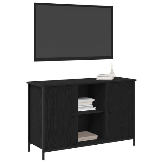 vidaXL Fernsehcabinet Schwarzes Eichenholz 101x35x65 cm Holzwerkstoff und Stahl