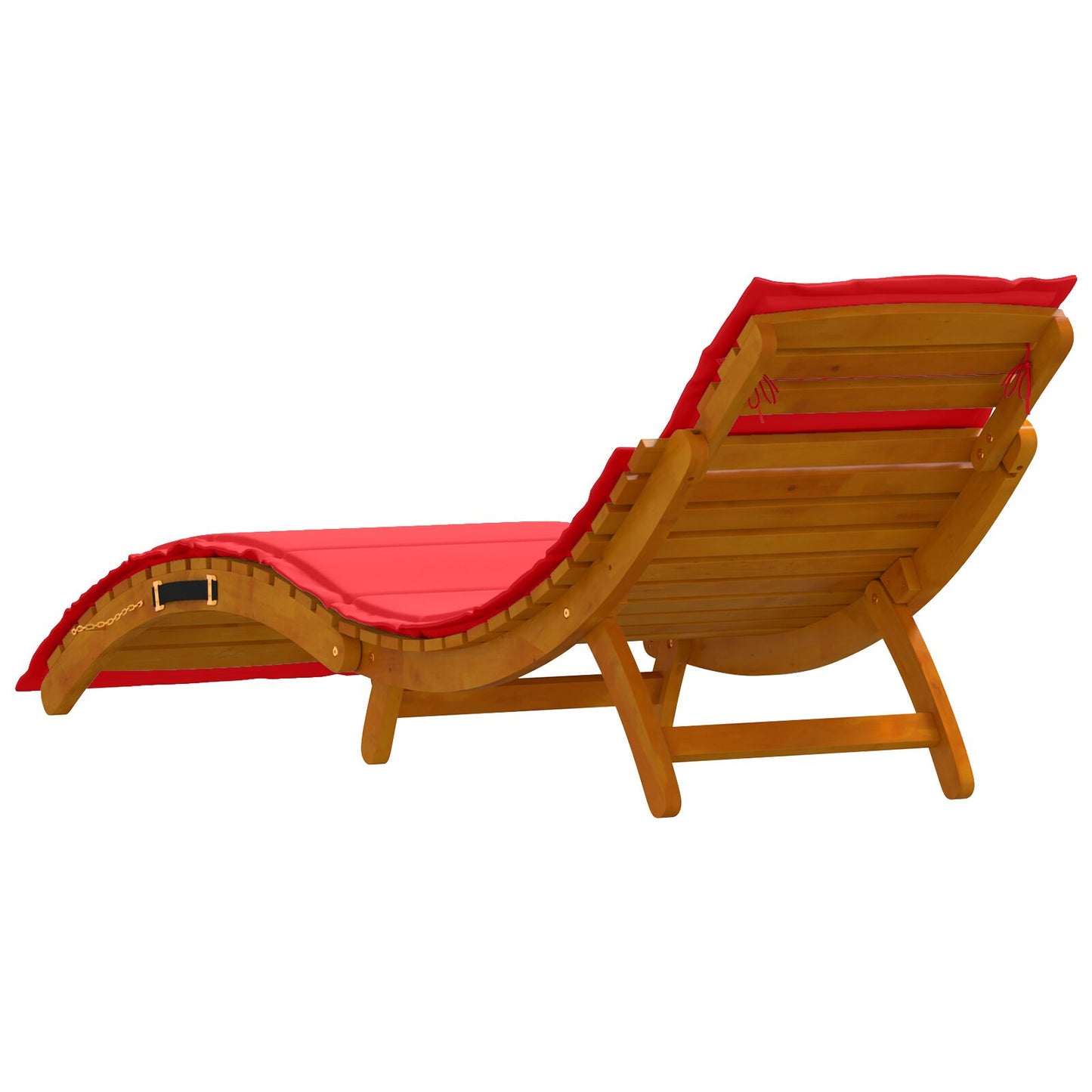 vidaXL Sonnenliegen mit Auflagen 2er Set Rot aus Akazienholz