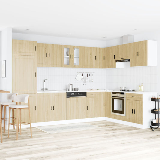 vidaXL Waschbecken-Unterschrank ""Porto"" mit Waschbecken Sonoma Eiche 80x46x84,5 cm aus Holzwerkstoff
