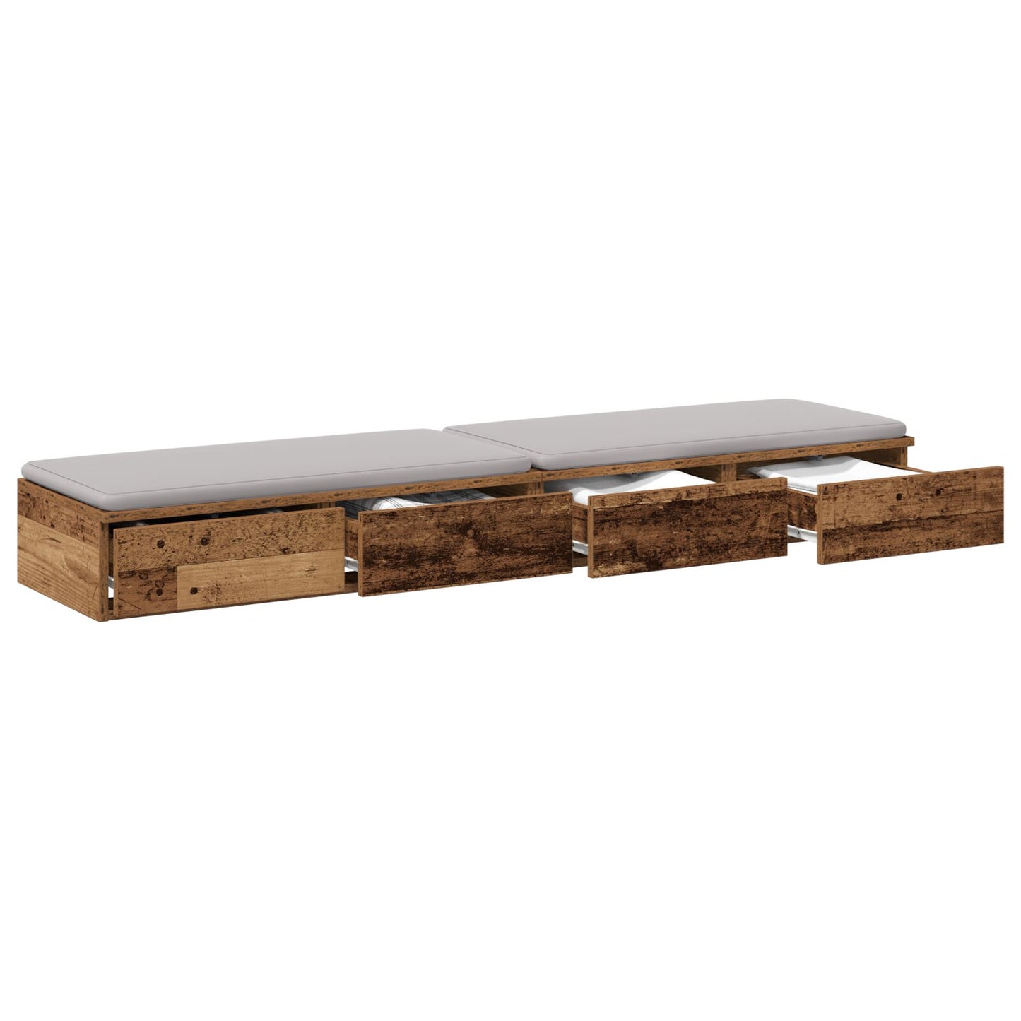 vidaXL Bettauflagen Alte Holz 135x36,5x16,5 cm Engineered Wood