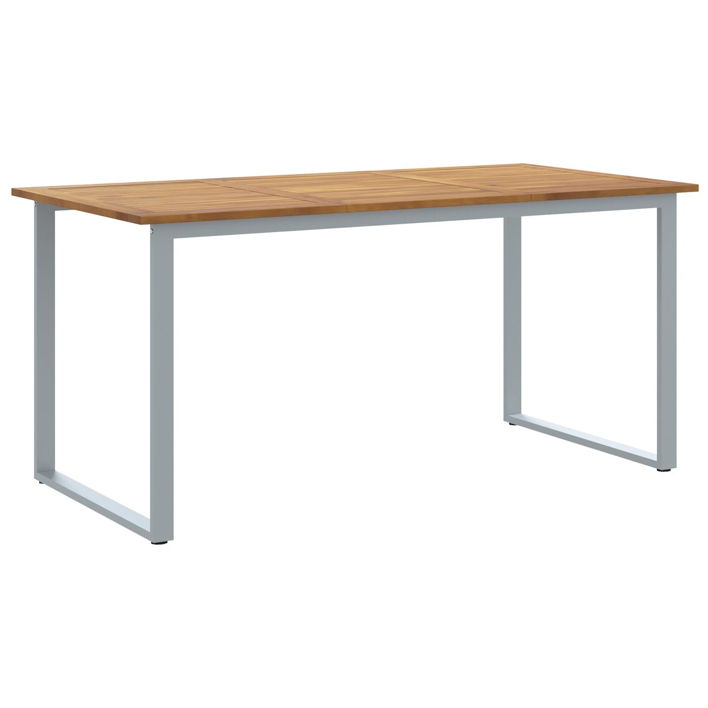vidaXL Gartentisch Grau 160x80x75 cm Stahl & Massivholz Akazie