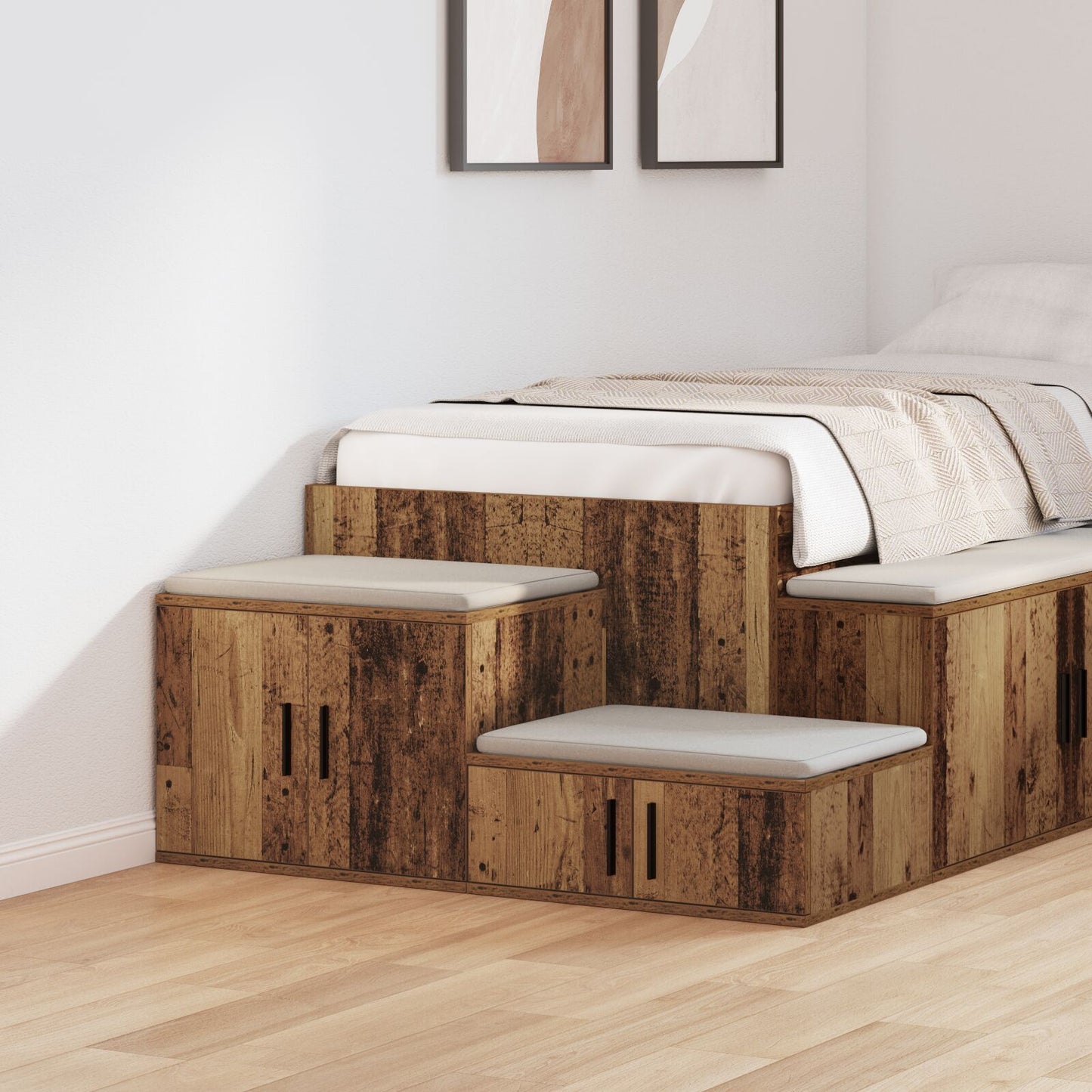 vidaXL Lagerregal aus Altholz 118x41x40 cm Ingenieurholz