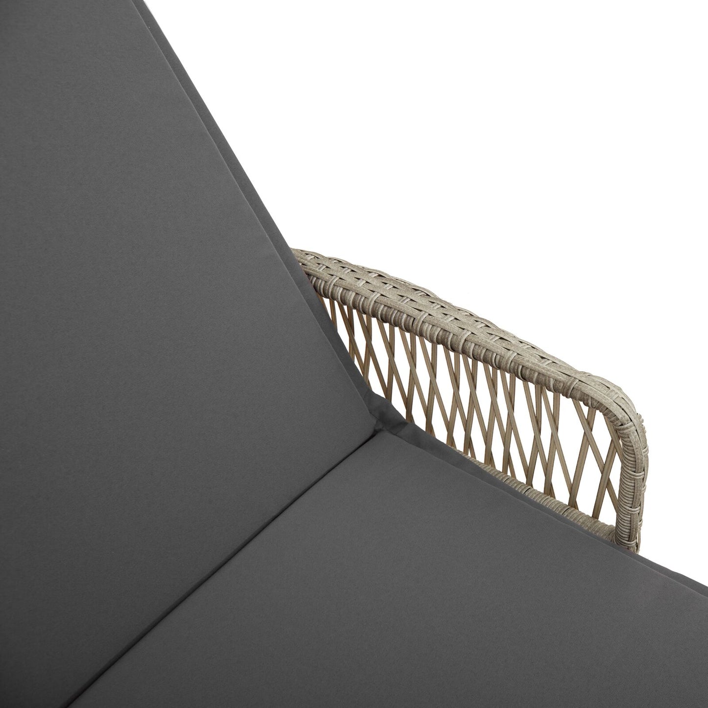 vidaXL Sonnenliege Set von 3 Hellgrau und Dunkelgrau PE-Rattan, Metall