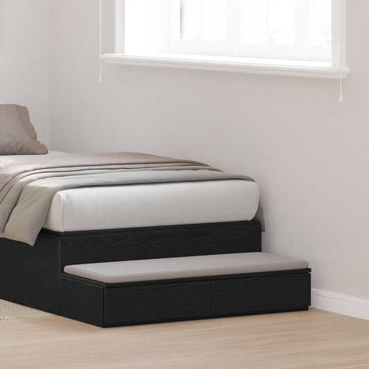 vidaXL Bett-Schubladen Schwarz 75x36,5x16,5 cm Holzwerkstoff