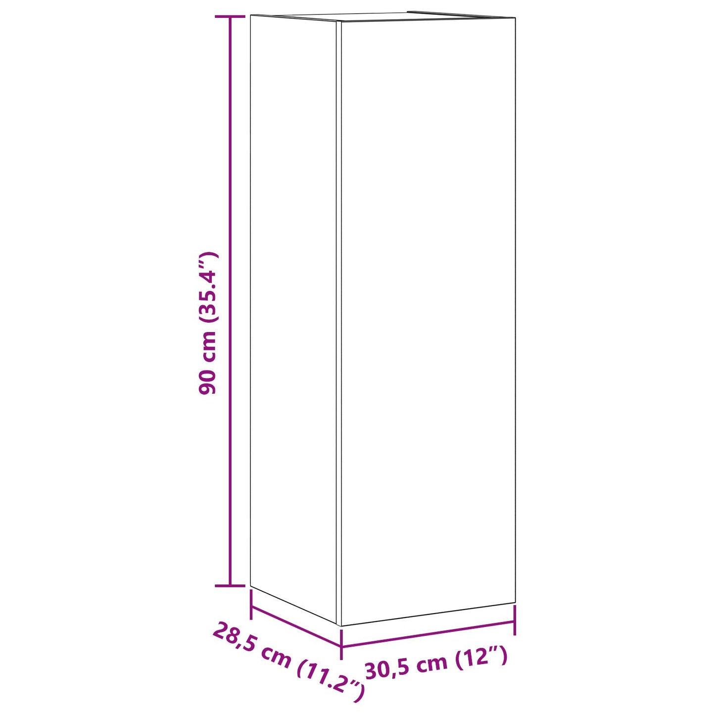 vidaXL Wand-TV-Schrank Schwarz Eiche 30,5x30x90 cm aus Holzwerkstoff