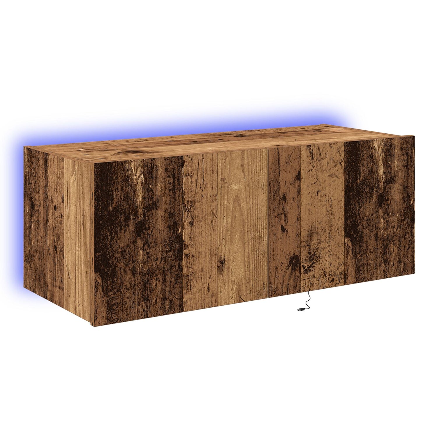 vidaXL TV-Wandregal mit LED-Beleuchtung Altholz 80x35x31 cm