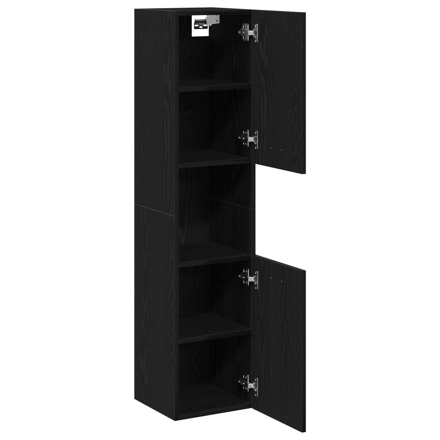 vidaXL Badezimmer Wandschrank Schwarz Eiche 30x30x130 cm aus Ingenieurholz