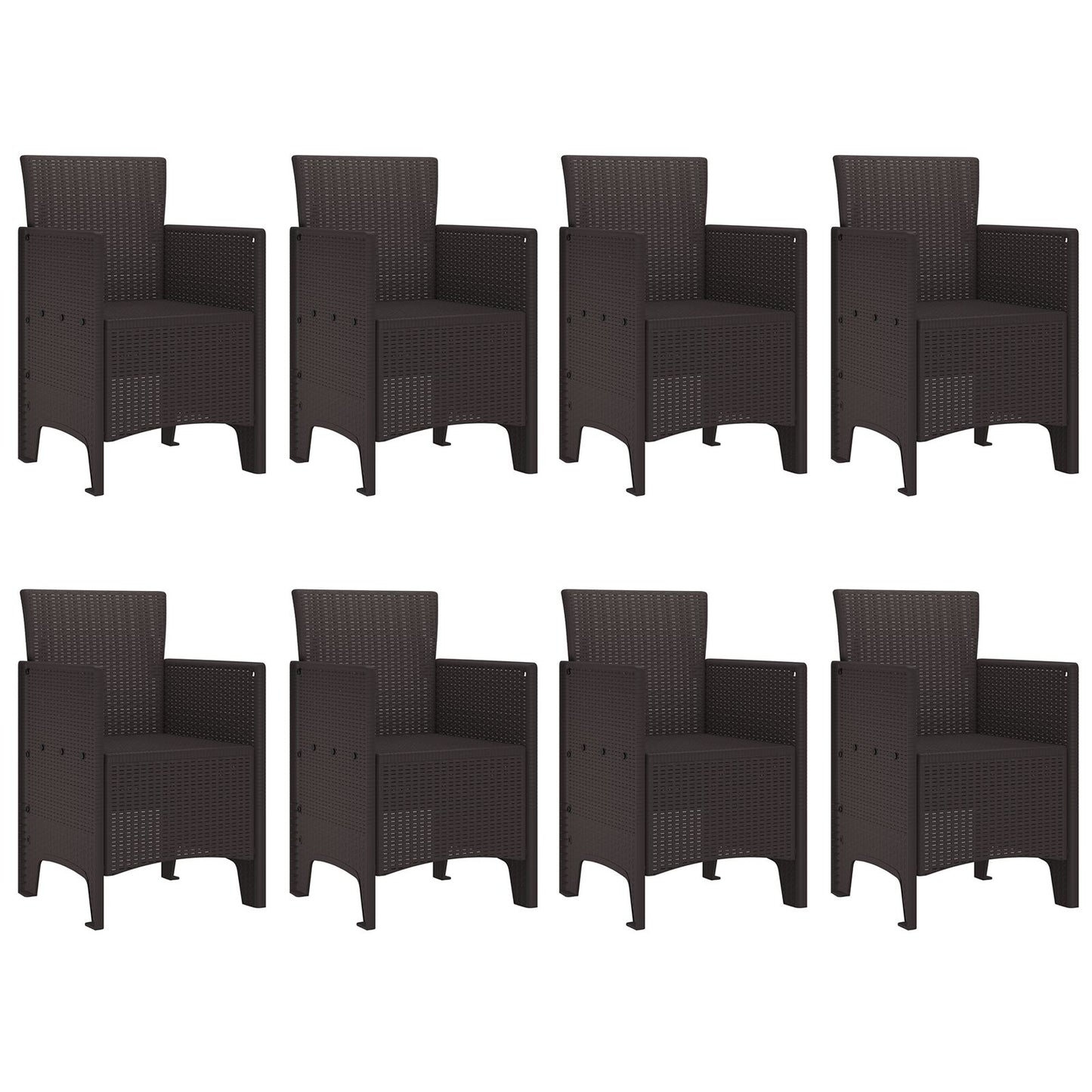 vidaXL 9-teiliges Garten-Essgruppe Braun Poly-Rattan