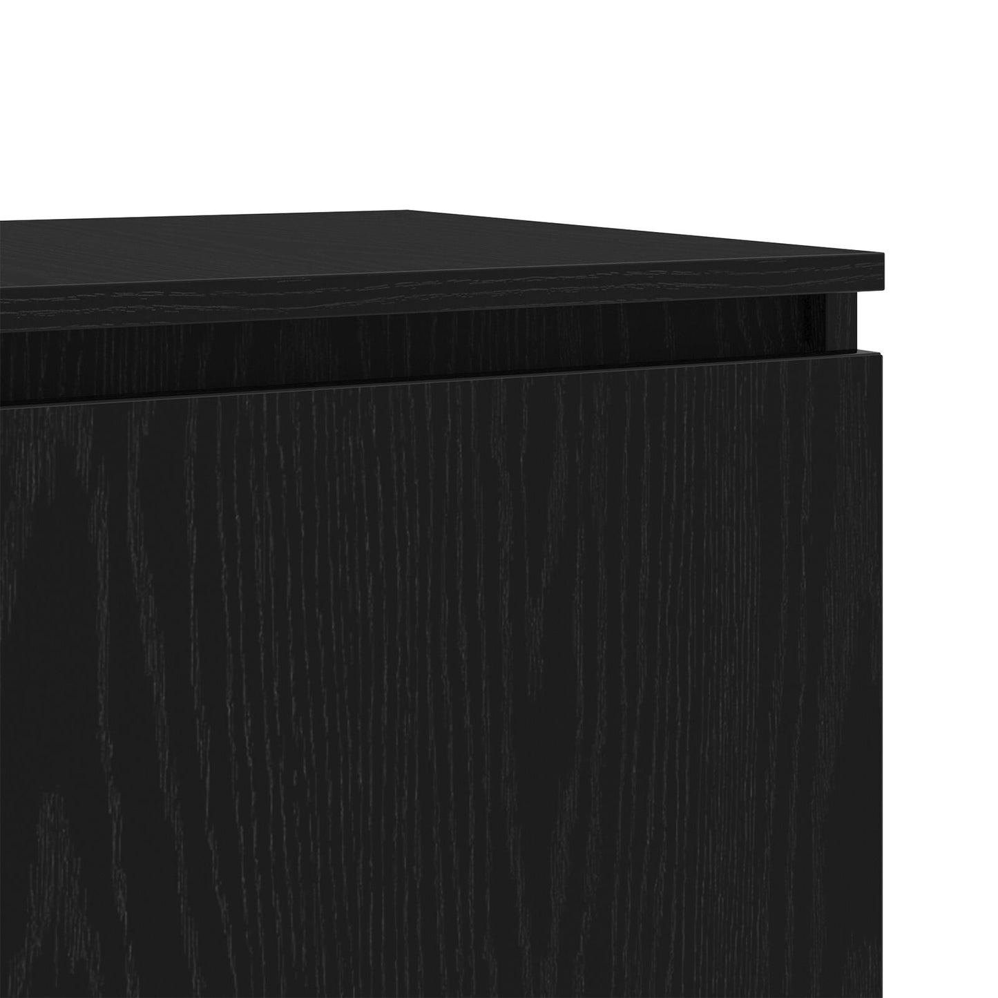 vidaXL TV-Schrank mit LED-Lichtern in Schwarz und Eiche, 140x40x35,5 cm, aus Holzwerkstoff