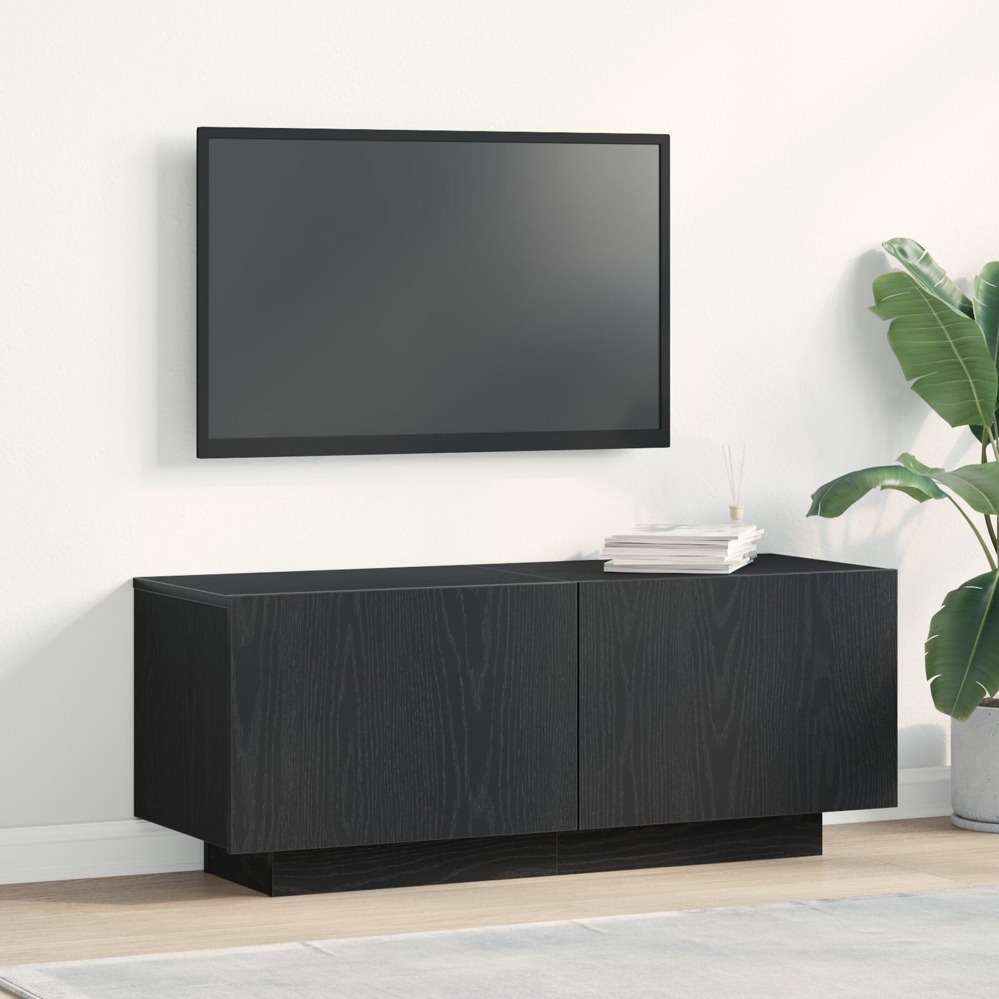 vidaXL TV-Regal Schwarz Eiche 100x35x40 cm Holzwerkstoff
