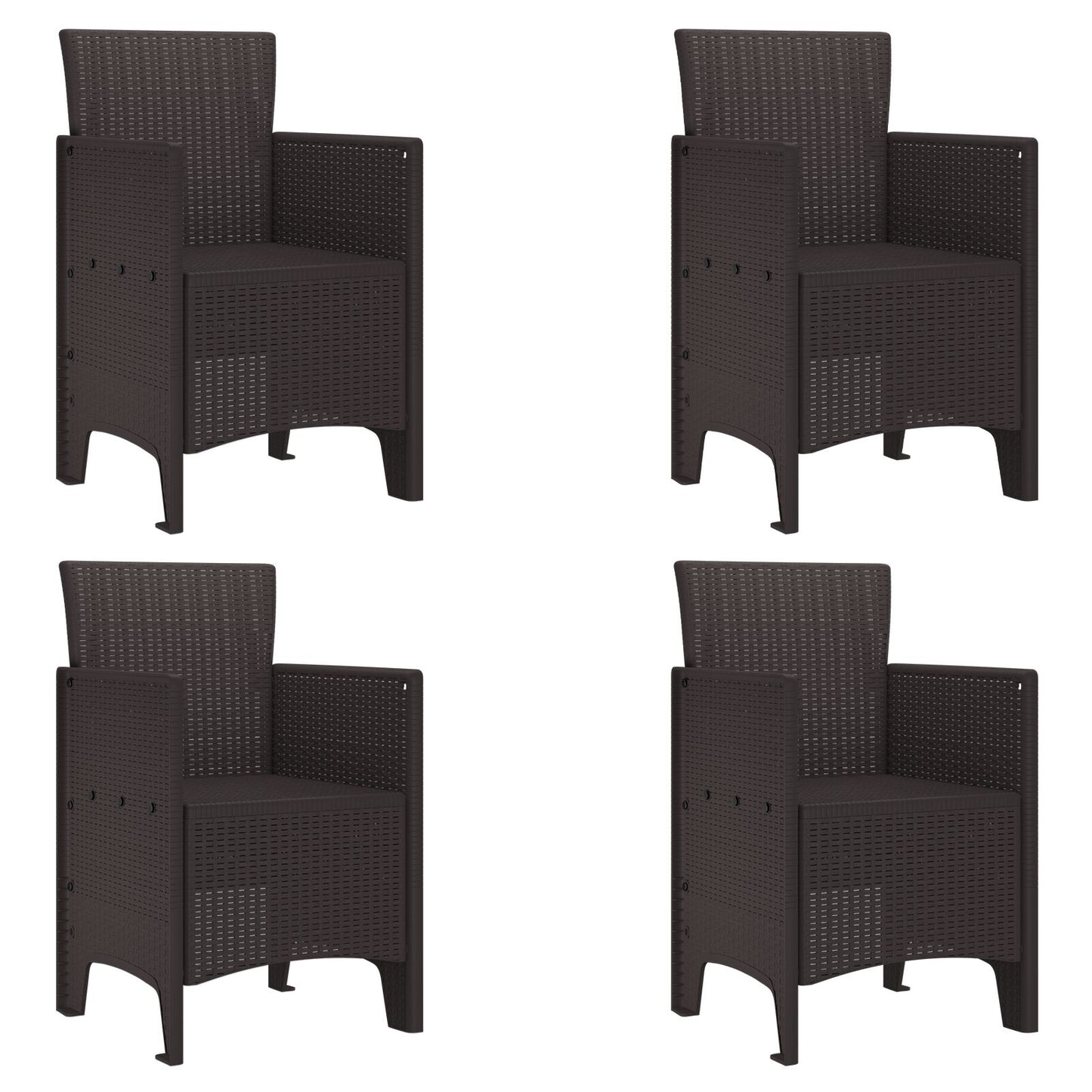 vidaXL 5-teiliges Garten Essset Braunes Poly-Rattan