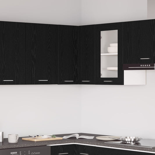 vidaXL Hängendes Eckschränkchen - Schwarzer Eiche - 57x57x60 cm - Aus Holzwerkstoff hergestellt