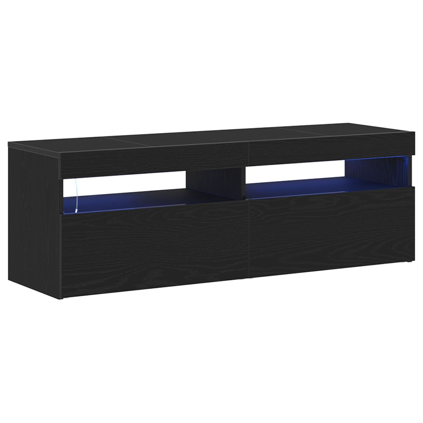 vidaXL TV-Schrank mit LED Schwarz Eiche 120x35x40 cm Holzwerkstoff