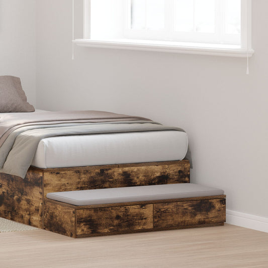 vidaXL Bett-Schubladen Rauch-Eiche 100x36,5x16,5 cm aus Holzwerkstoff