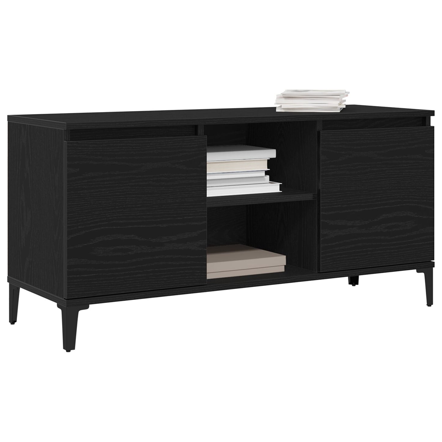 vidaXL TV-Schrank Schwarz Eiche 102x35x50 cm Holzwerkstoff
