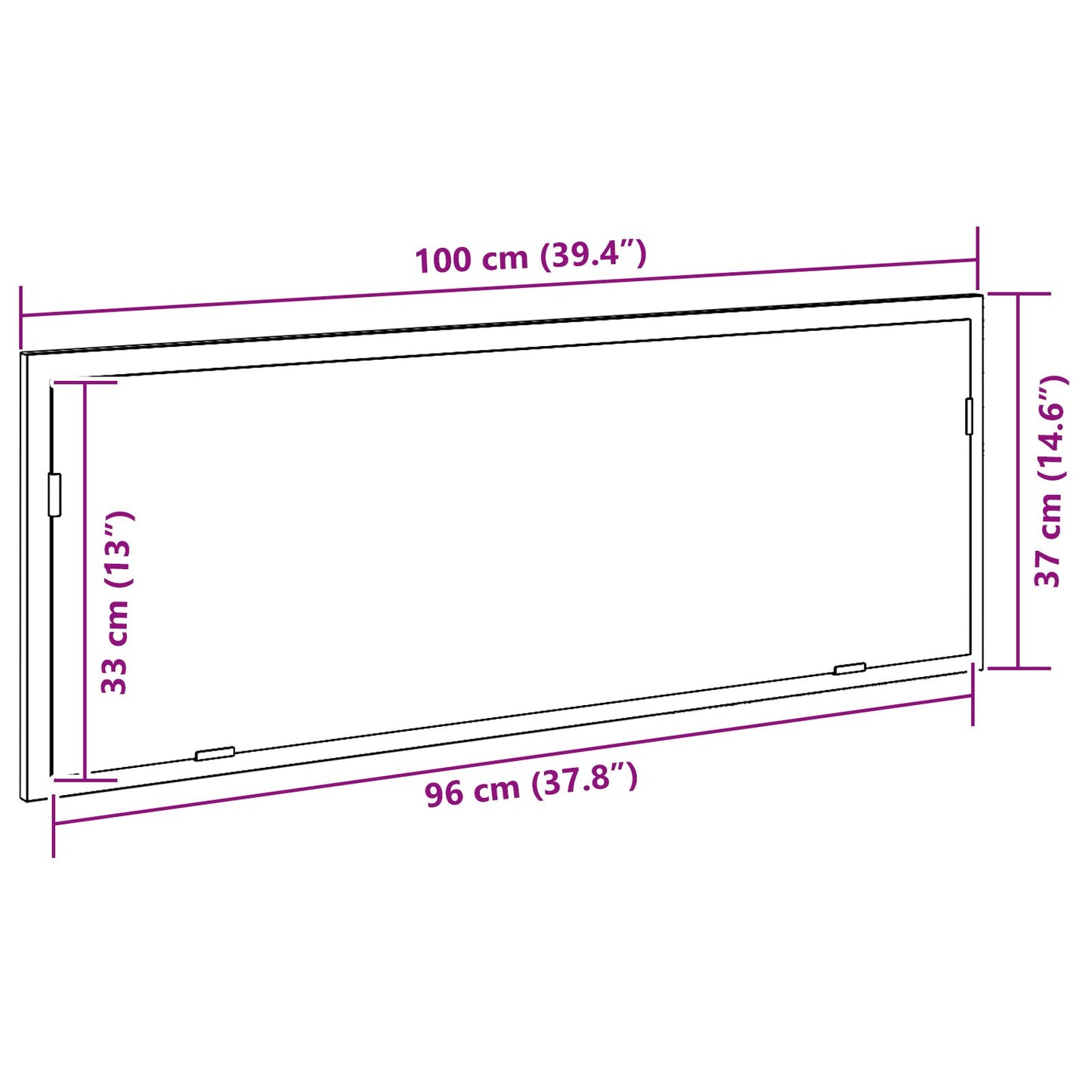 vidaXL LED Badspiegel Schwarz Eiche 100x8,5x37 cm Ingenieurholz