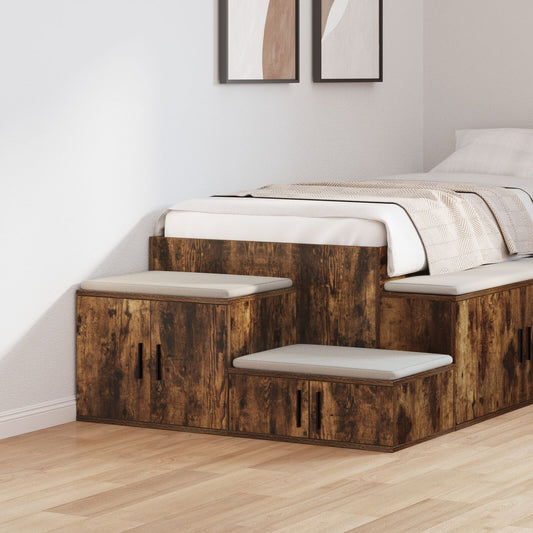 vidaXL Aufbewahrungsschrank, Geräucherte Eiche, 118x41x40 cm, Hergestellt aus Holz