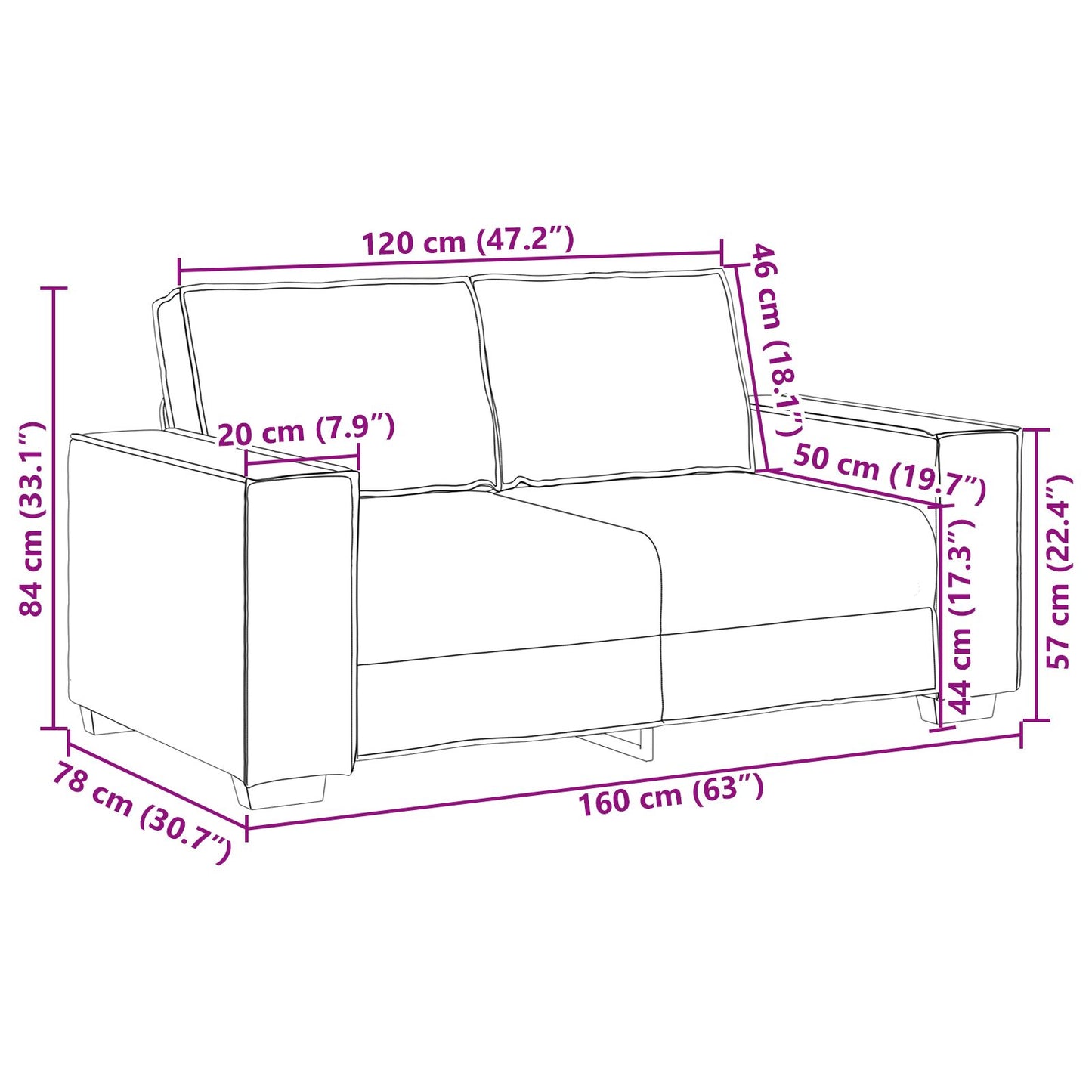 vidaXL 2-teiliges Sofaset mit Kissen aus Leinen