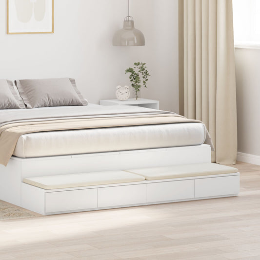 vidaXL Bett-Schublade Weiß 135x36,5x16,5 cm Holzwerkstoff