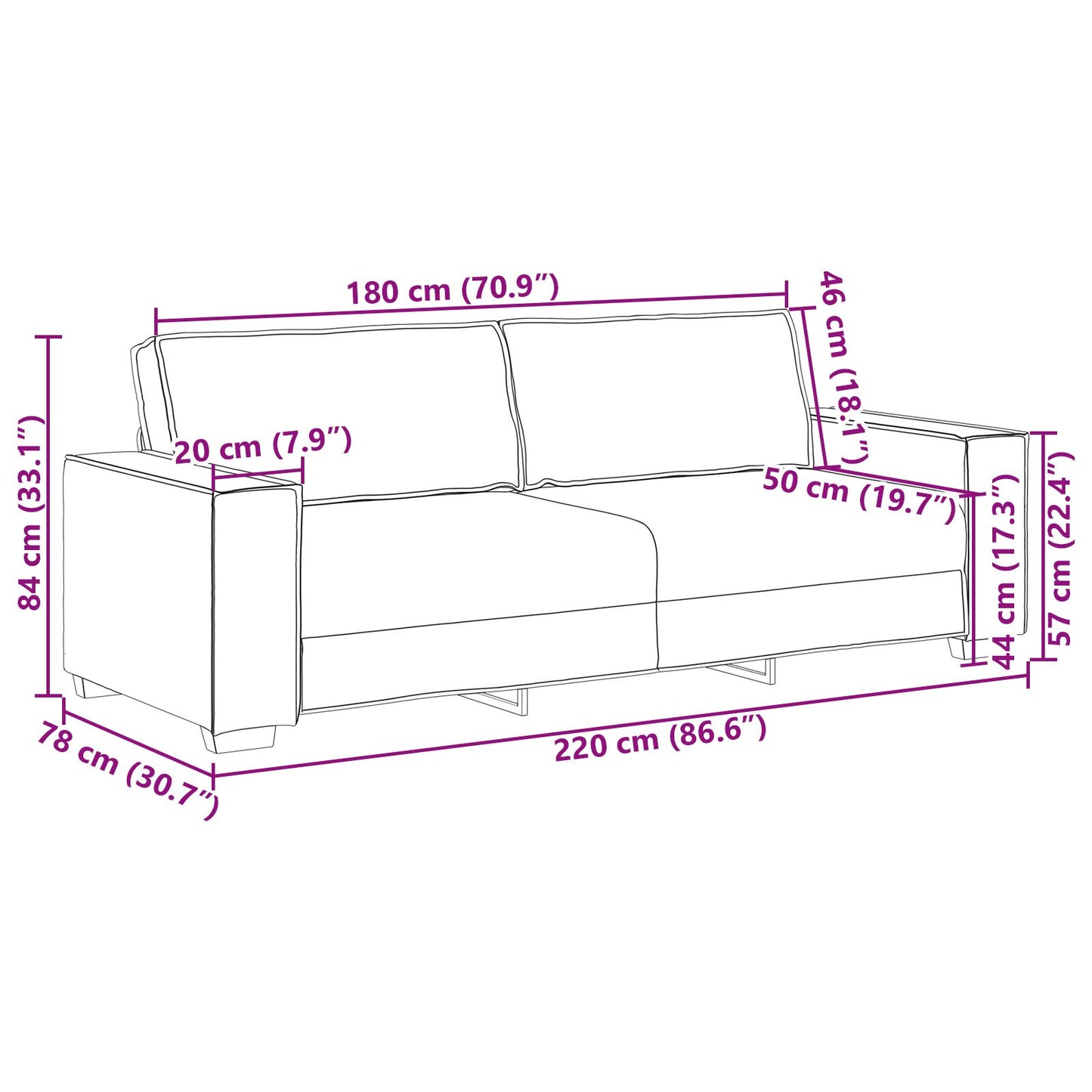 vidaXL 2-teiliges Sofaset mit Kissen aus Leinen