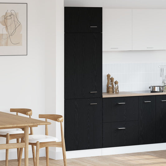 vidaXL Kühlschrankschrank in Schwarzeiche - 60x57x207 cm
