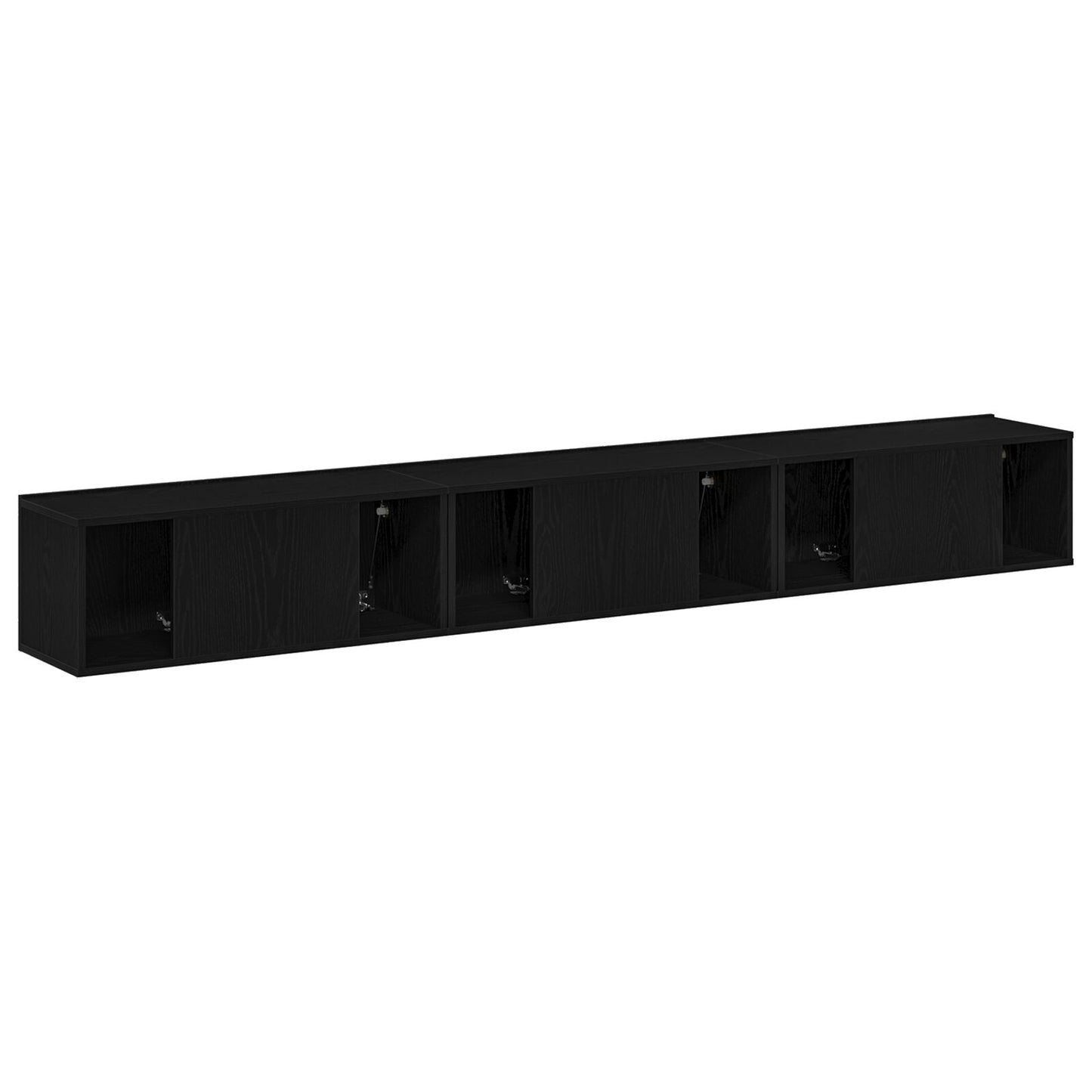 vidaXL 3-teilige TV-Cabinet-Set Schwarz aus Holzwerkstoff