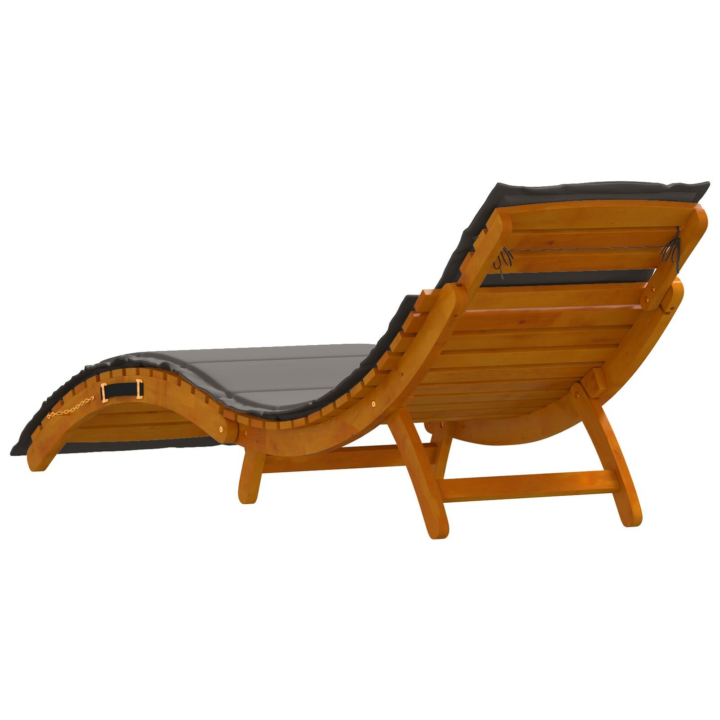vidaXL Sonnenliegen mit Kissen 2er Set Dunkelgrau Akazienholz