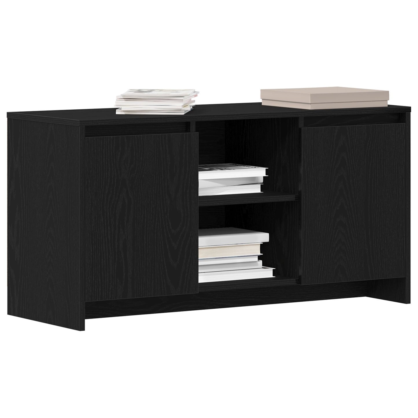 vidaXL TV-Schrank Schwarz Eiche 102x37,5x52,5 cm Holzwerkstoff