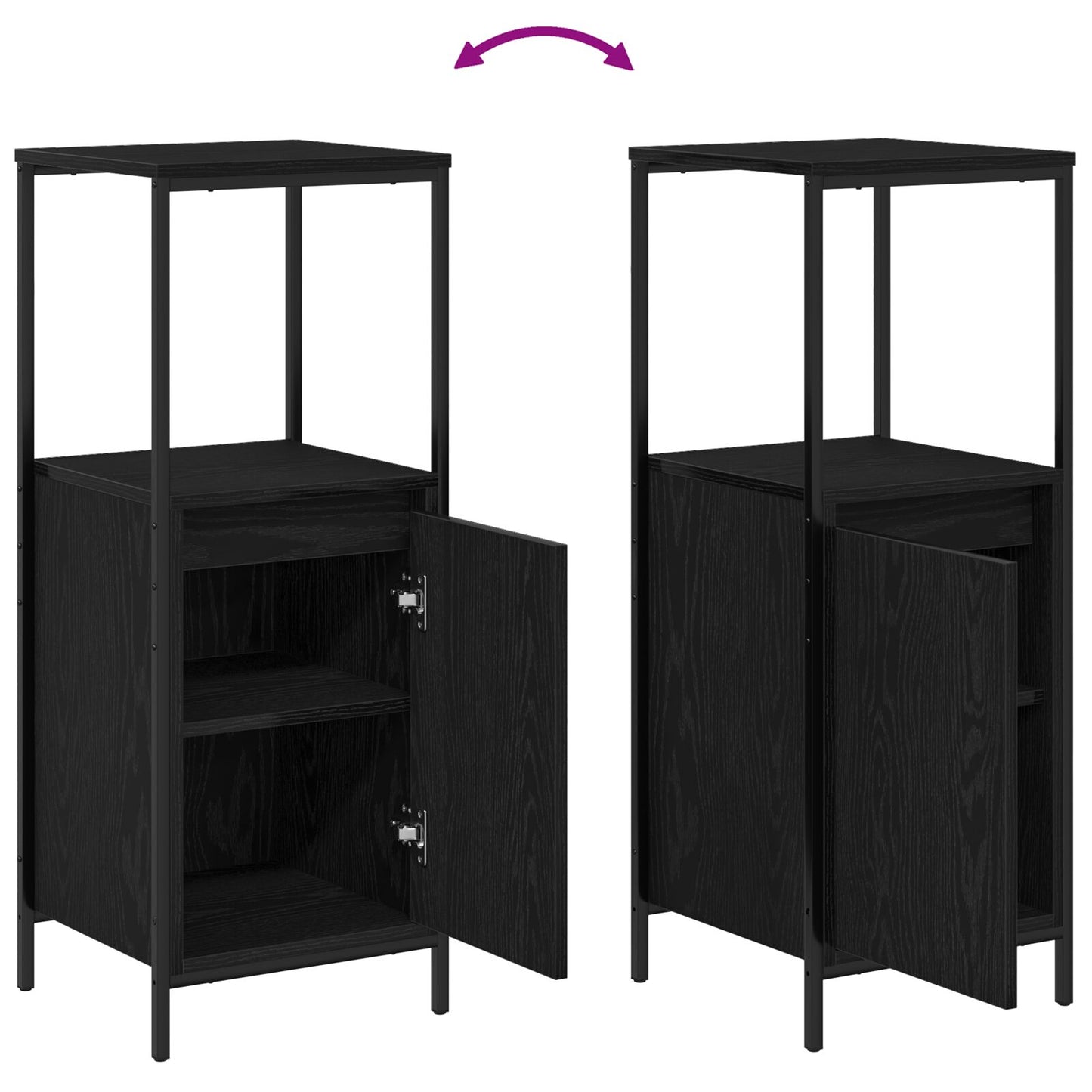 vidaXL 3-teilige Badezimmermöbel Set Schwarze Eiche Holzwerkstoff