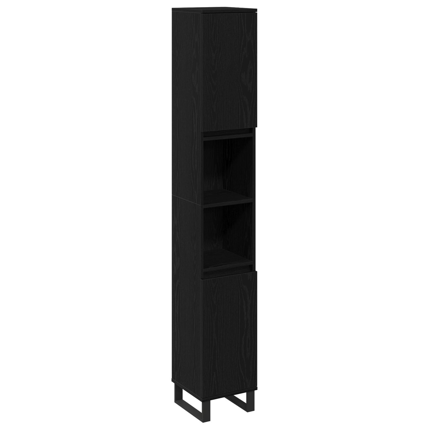 vidaXL Badezimmer Schrank Schwarz Eiche 30x30x190 cm Holzwerkstoff