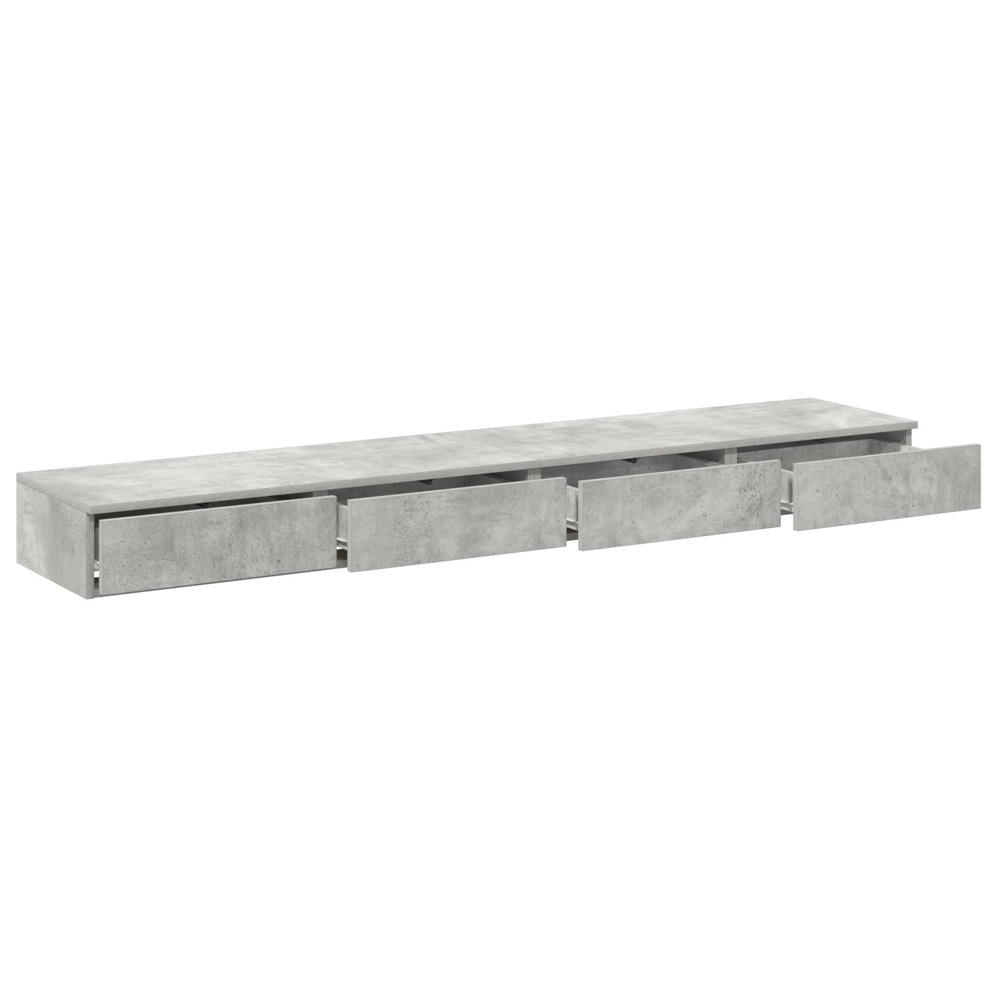 vidaXL Bett-Schubladen Betongrau 200x36,5x16,5 cm Ingenieurholz